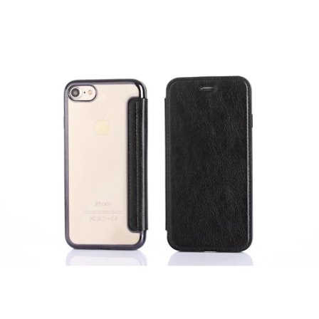 Deksel til iPhone 13 Mini svart elektroplettert kortspor lychee-korn groove lær voltage