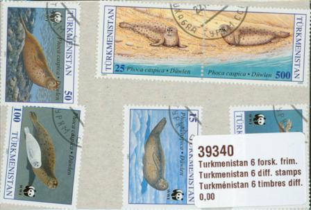 Turkmenistan 6 forskellige frimærker