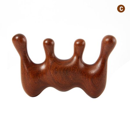 1 Stk Hode Meridian Massasje Kam Sandeltre Fem Brede Tann Kam