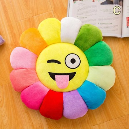 Solros Plysjpute Fylt Blomsterpute Myk Matte Sofa Ho C