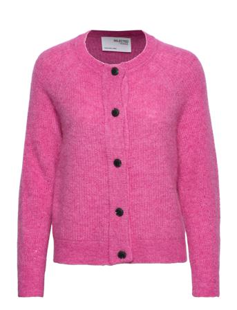 Slflulu Ls Knithort Cardigan Pink Selected Femme