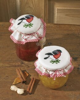 Stickpackung für Marmeladenglasabdeckungen Dompfaff 2-er Pack