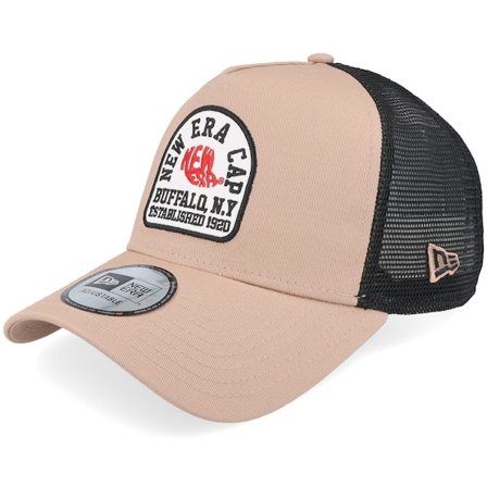 New Era - Beige trucker Cap - State Patch Teracotta/Black Trucker @ Hatstore