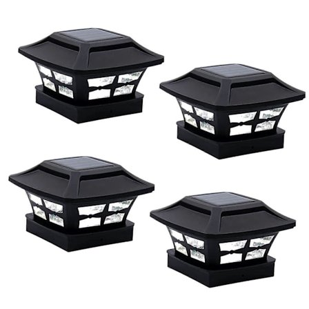 Solcelle stolpehat lys 2 lystilstande LED dæk hegn hat lys til træstolper have dekoration