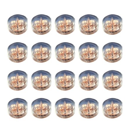 Pakke med 20 klare silikon øredobbstopper, lette øredobblåser, pustende øredobbfester for sensitive ører