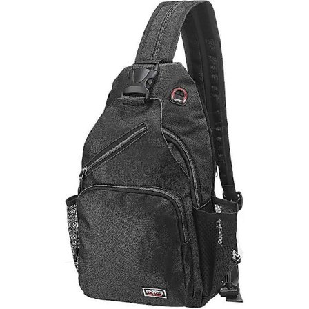 Oxford Sling Bag Crossbody Ryggsäck - Bra för Kvinnor Män Vandring Resor Cykling - Axelväska Casual Väskor med Hörlursuttag