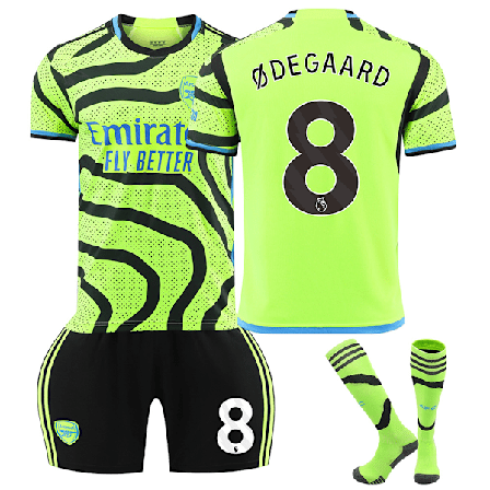 2324 Arsenal Away Green Jersey Set with Socks No.8 ØDEGAARD