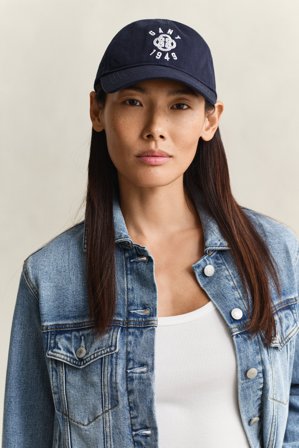 GANT Damen Graphic Cap aus Baumwolltwill (ONE SIZE) Marineblau
