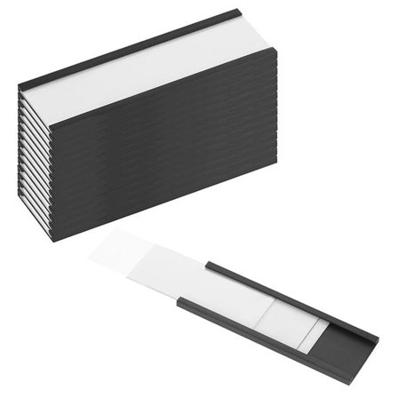 Magnetisk etiketthållare med kortinsats – 150×50 mm, 10-pack