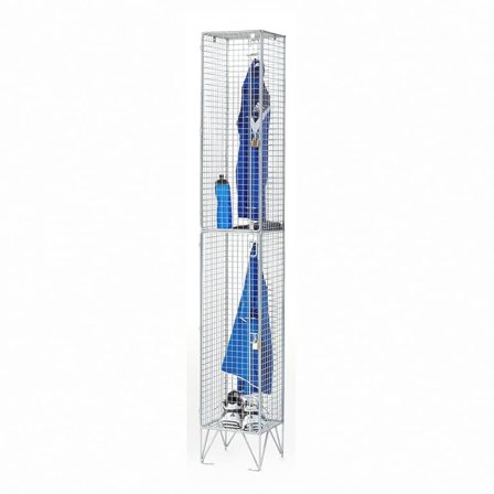 Wire mesh locker, 2 doors, 1980x305x305 mm