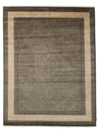Tapis D'orient Sarough American 240X302 Marron/Noir (Laine, Inde)
