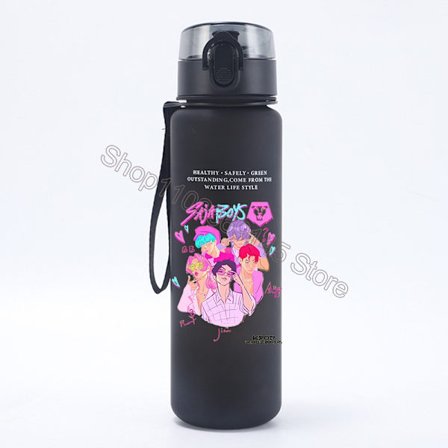 K-Pop Demon Hunters Kawaii Vannflaske med Stor Kapasitet for Sommersport - Tegneseriedesign LMNT102