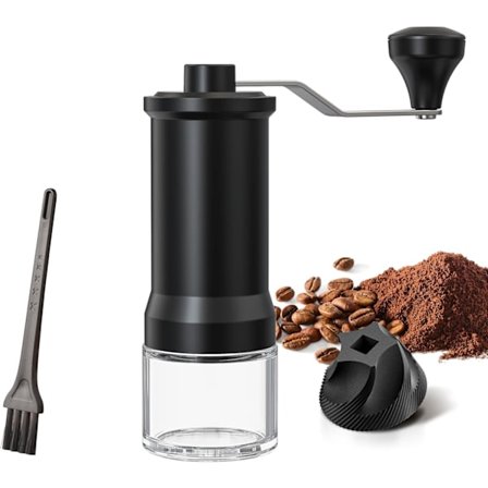 Manuell kaffekvarn, manuell kaffekvarn med högprecisions keramisk konisk kvarn, 30-stegs justerbar, för aeropress, espresso, pour over