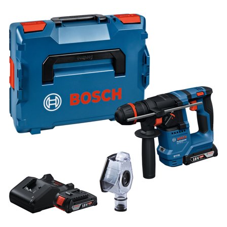 Bosch GBH 18V-18 X Akkuporavasara akkujen, laturin, pölynpoistovarusteen ja laukun kanssa, Koneet