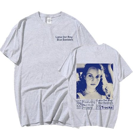 Sångerska Lana Del Rey T-shirt Blå räcken Musikalbum Kortärmade Grafiska T-shirts Vintage Harajuku T-shirts Streetwear Unisex