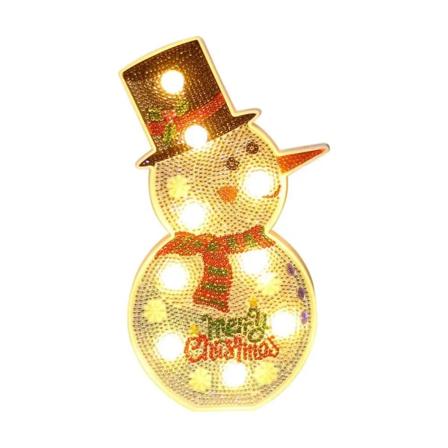 Jul rhinestones for håndverk Jul håndverk for barn Krystall kunst rhinestone maleri med led lys Snømann håndverk style 2