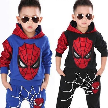 Barn Gutter Spiderman Treningsdraktsett Hoodie + Joggingbukser Genser Sportsantrekk Drakt Barn Superhelt Klær -e