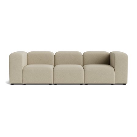 Milo 3-Sitzer-Sofa in Nordic Dunkelbeige, modernes Design, einfarbig, komfortable Polsterung für Wohnzimmer, zeitloser Stil, 72cm Höhe
