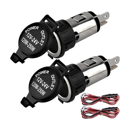 Cigarettändaruttag, DC 12V Billaddare, med lock och kabelstam, vattentät för bil, lastbil, husbil