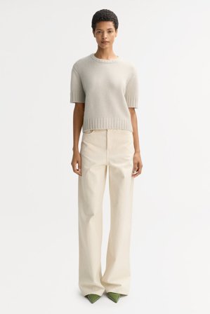 Soft Goat - Chunky short sleeve - Kashmirtröja dam - L - Chalk