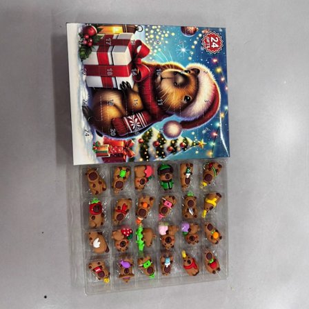 Capybara Julekalendere 2025, 24 Dages Jule Nedtællingslegetøj, Kalender Legesæt Til Ferie Fødselsdag Til Børn Voksne