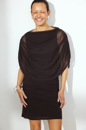 NA-KD Draped Cape Mini Dress - Jerseykjoler - Brun - S