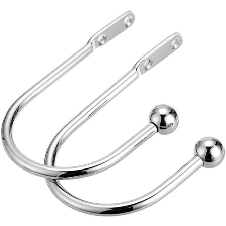 2 stk. metalgardinophæng Dekorative væggardinbånd med skruer, tunge gardinophæng til hjemmet, sølv