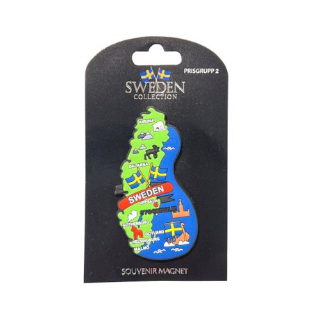 Magnet Sverigekarta flerfärgad