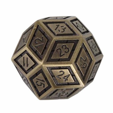 Metall 30-sidig Tärning Metall Zinklegering Speltärning Med Siffror För Spel