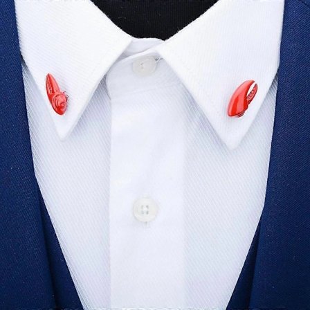 2x Rød Messing Hummer Brosjenål Bryllupsbrosje Kostymebrosje