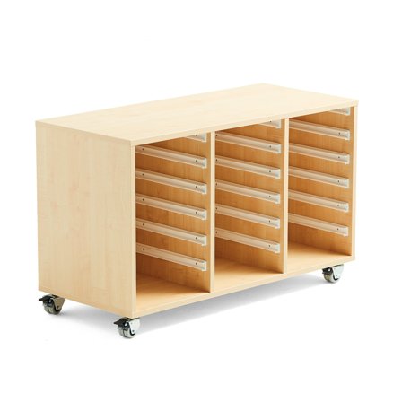 Holzregal IDA, 3 Säulen, 1020x450x635 mm, Birke