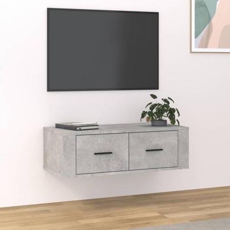 Vidaxl Tv-väggskåp Betonggrå 80x36x25 Cm Konstruerat Trä Grå