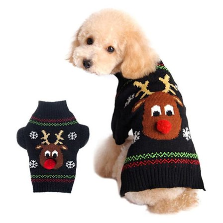 Overcoats for Dogs, Dog Winter Sweater Christmas Pattern Sweater Winter Knitted Coat Pet Clothes Fashion Sweater Dog Gif