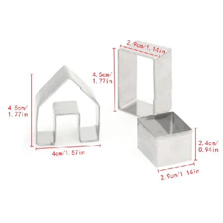 Joulupiparkakkutalon muotoiset mini-fondant-kakun koristeluvälineet