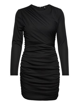Onlfox L/S Ruching Dress Jrs Dresses Party Dresses Svart ONLY