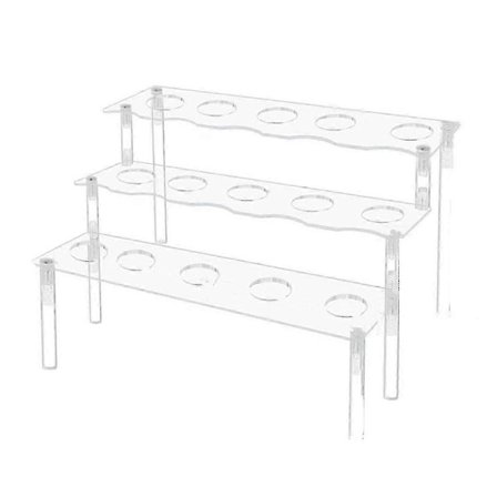 15 Hull Akryl Iskremkjegleholder 3-lags Utstillingsstativ for Snacks Popcorn Papirkjegler