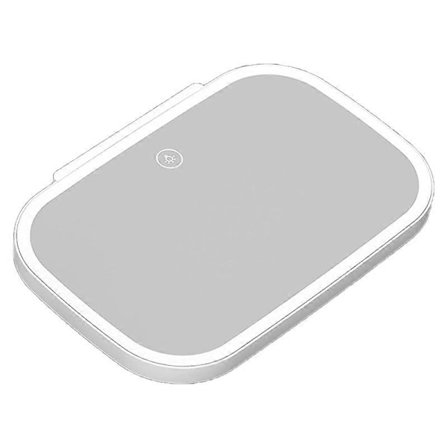 Bil Solskydd Spegel Clip On Med LED-ljus 3 Lägen Bordsmakeup Sminkspegel för Hem Bil Interiör Vit