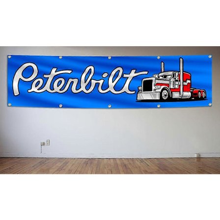 Peterbilt Banner Flagg 2X8 Ft Lastebiler Skilt Garasje Butikk Dekor Banner FTRSE765