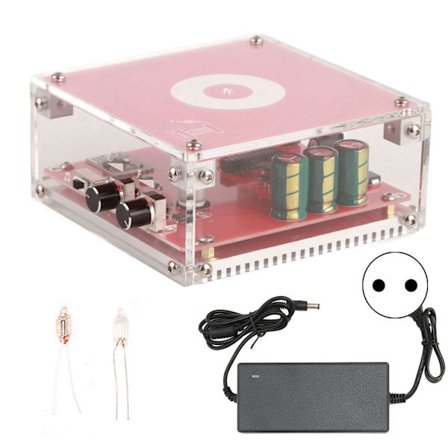 Tesla Spole Bluetooth Musikk 4 Tums Kunstig Belysning Rød EU Plugg 100-240V Plug and Play Skrivebord Eksperiment Leke