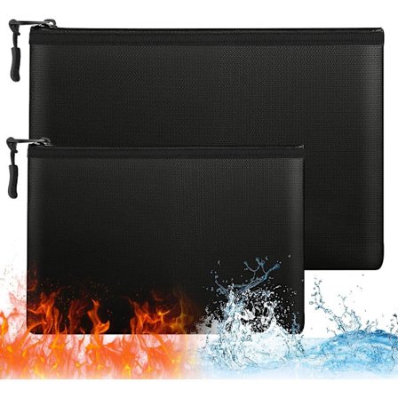 2 stk. - brandsikker taske - A4/A5 - brandsikker dokumentholder - brandsikker opbevaringstaske - brandsikker pengetaske - 28*17cm, 34*24 cm