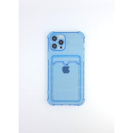Blå Transparent Mobilskal Med Korthållare Till Iphone 12promax Blå