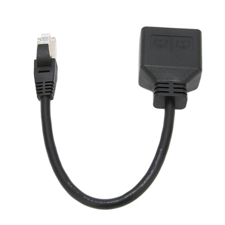 CAT7 Ethernet Splitter 1 til 2 porter Nettverkskabel Forlengelsesadapter