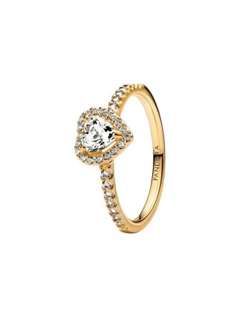 Pandora Heart 14K Gold-Plated Ring With Clear Cubic Zirconia - Gold - 54