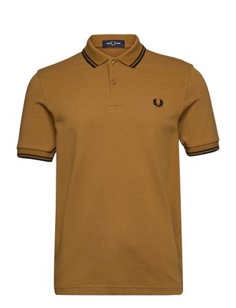 Twin Tipped Fp Shirt Polos Short-sleeved Brun Fred Perry
