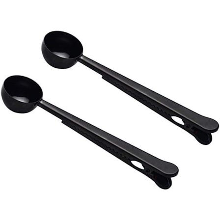 Kaffeskeds holder, 2 i 1 rustfri stål ske, med poseholder