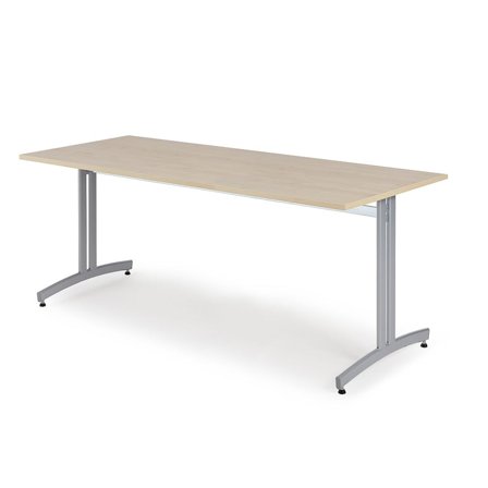 Bord, 1800x800x720 mm, silver/björk