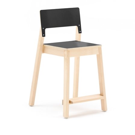 Großer Kinderstuhl LOVE, H 500 mm, Birke, Laminat schwarz