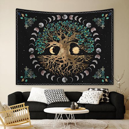 130x150cm Livets Træ Vægophæng Gobelin til Natur Dekoration