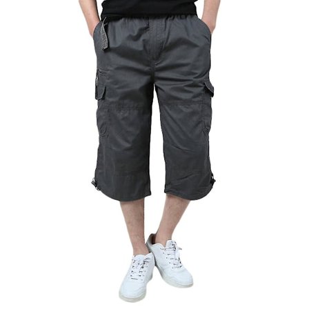 Herr Multi-Pocket Cargo Cropped Byxor