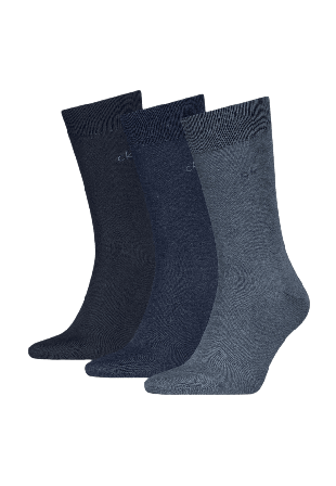 Calvin Klein Men's Classic Socks 3 Pack Strumpor Herr Blå 43/46